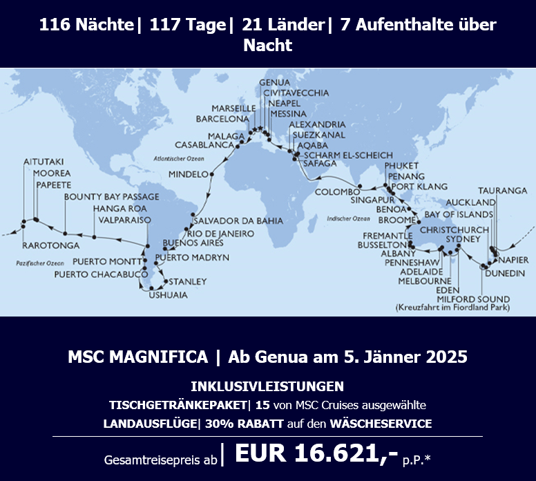 MSC World Cruise 2025 Foxtours